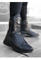 Men's Lace-up High-Sole Boxer Sport Boots Black