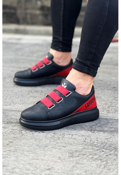 W29 Black Red  Casual Men's Shoes Thick Sole 