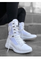 Men's Lace-up High-Sole Boxer Sport Boots White