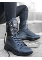 Men's Lace-up High-Sole Boxer Sport Boots Black