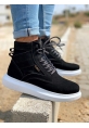 Knack High-Sole Shoes B-404 Black Suede