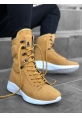 Men's Lace-up High-Sole Boxer Sport Boots Camel