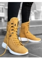 Men's Lace-up High-Sole Boxer Sport Boots Camel