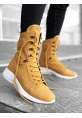 Men's Lace-up High-Sole Boxer Sport Boots Camel