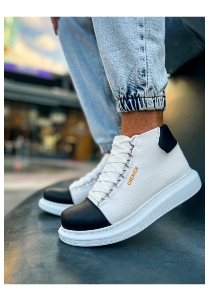 CH258 GBT Roma Colorful Men's Boots WHITE/BLACK