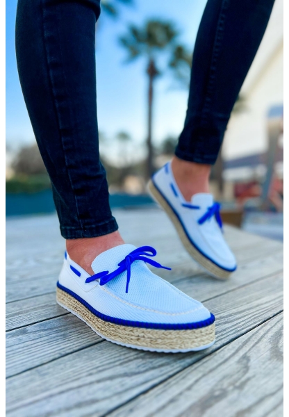 CH311 Espadrilles Men's Shoes WHITE / SAX BLUE