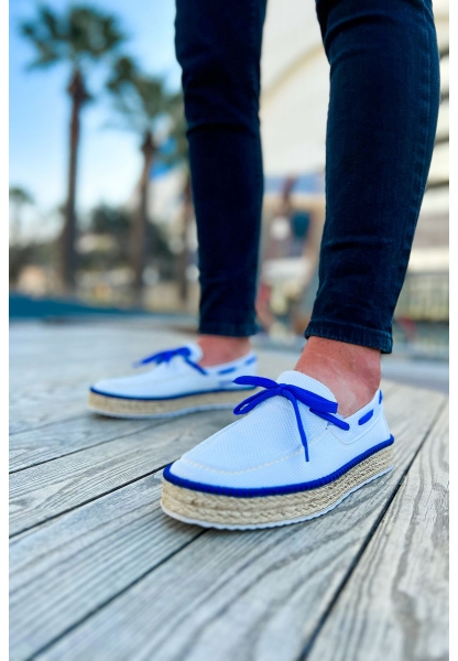 CH311 Espadrilles Men's Shoes WHITE / SAX BLUE