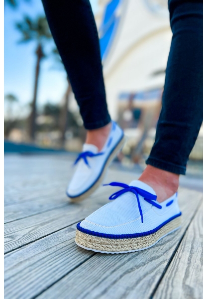 CH311 Espadrilles Men's Shoes WHITE / SAX BLUE