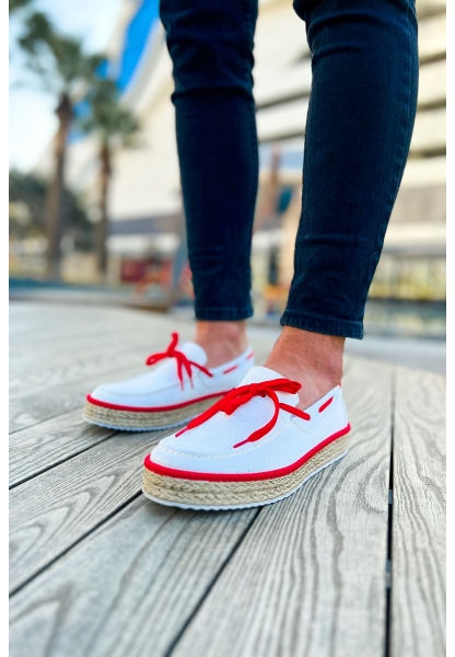 CH311 Espadrilles Men's Shoes WHITE/RED