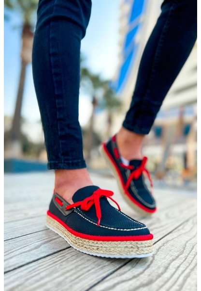 CH311 Espadrilles Men's Shoes BLACK - RED