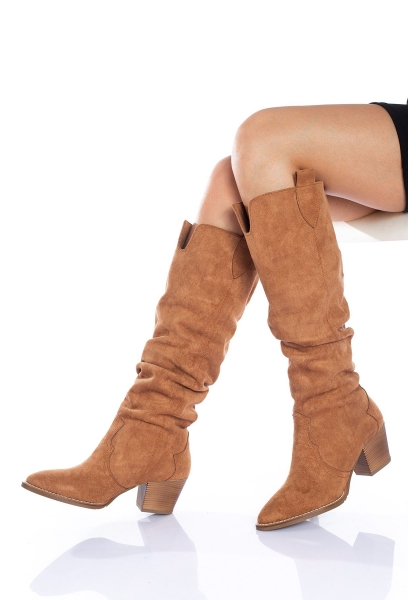 PADILON WOMEN'S BOOTS BYC0401 TAN SUEDE