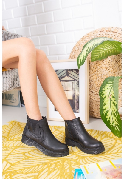 Genius - Genuine Leather Women's Boots ERC1060 Black