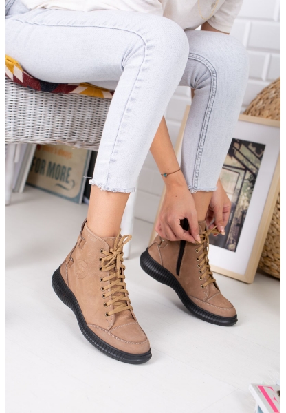 DIANA GENUINE LEATHER BOOTS ERC1090 SAND