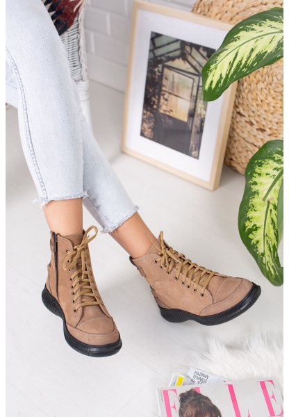 DIANA GENUINE LEATHER BOOTS ERC1090 SAND