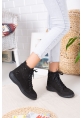 DIANA GENUINE LEATHER BOOTS ERC1090 BLACK NUBUCK