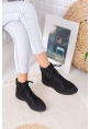 DIANA GENUINE LEATHER BOOTS ERC1090 BLACK NUBUCK