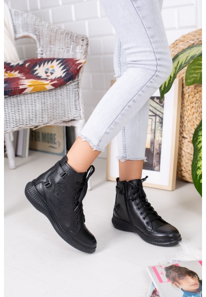 DIANA GENUINE LEATHER BOOTS ERC1090 BLACK