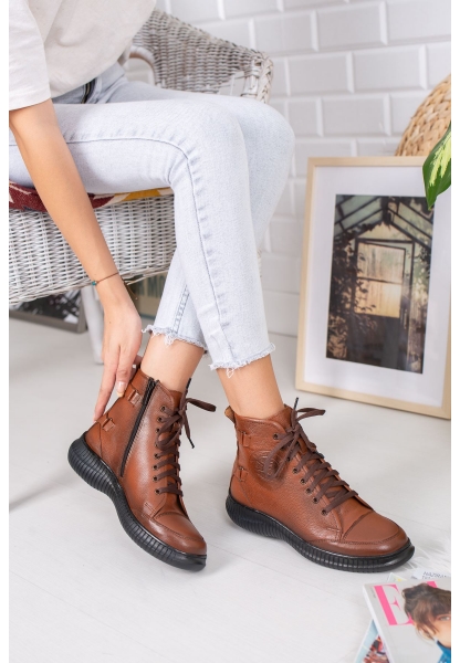 DIANA GENUINE LEATHER BOOTS ERC1090 TAN