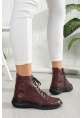 DIANA GENUINE LEATHER BOOTS ERC1090 BURGUNDY