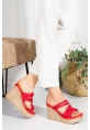 TENRO FILLED HEELED SLIPPER LZT5009 RED