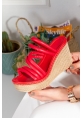 TENRO FILLED HEELED SLIPPER LZT5009 RED