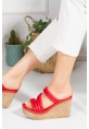 TENRO FILLED HEELED SLIPPER LZT5009 RED