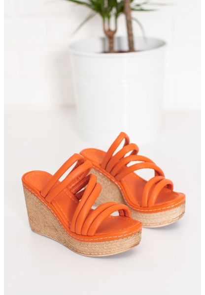 TENRO FILLED HEELED SLIPPER LZT5009 ORANGE