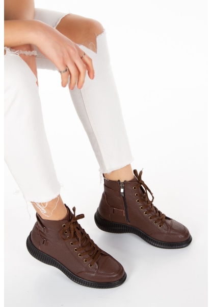 DIANA GENUINE LEATHER BOOTS ERC1090 COFFE