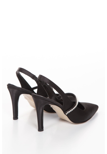 NASRITA HEELED SHOES BYC2103 BLACK SATIN