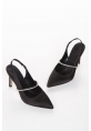 NASRITA HEELED SHOES BYC2103 BLACK SATIN