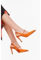 NASRITA HEELED SHOES BYC2103 ORANGE SATIN