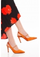 NASRITA HEELED SHOES BYC2103 ORANGE SATIN