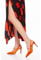 NASRITA HEELED SHOES BYC2103 ORANGE SATIN