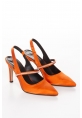 NASRITA HEELED SHOES BYC2103 ORANGE SATIN