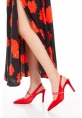 NASRITA HEELED SHOES BYC2103 RED SATIN