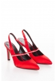 NASRITA HEELED SHOES BYC2103 RED SATIN