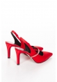 NASRITA HEELED SHOES BYC2103 RED SATIN