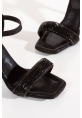 MEGANS HEELED SHOES VTR0311-BLACK SATIN