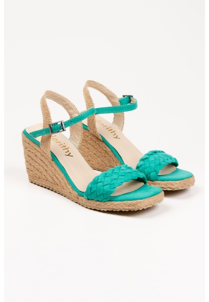 Tricot Wedge Heels Women's Shoes DSR0303 Green