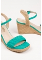 Tricot Wedge Heels Women's Shoes DSR0303 Green