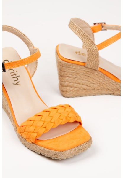 Tricot Wedge Heels Women's Shoes DSR0303 Orange