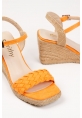 Tricot Wedge Heels Women's Shoes DSR0303 Orange