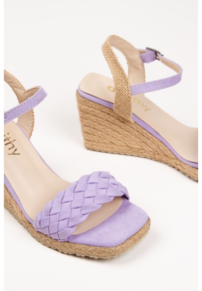 Tricot Wedge Heels Women's Shoes DSR0303 Lilac