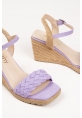 Tricot Wedge Heels Women's Shoes DSR0303 Lilac