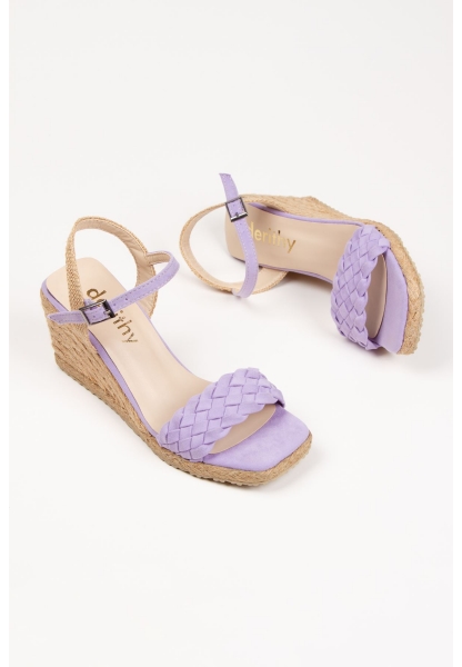 Tricot Wedge Heels Women's Shoes DSR0303 Lilac