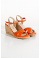 Matted Women's Mesh Fılled Heel Shoes DSR0302 Orange